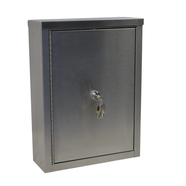 Omnimed Dbl Door Small SS Narcotic Cabinet (15"HX11"WX4"D) 181601